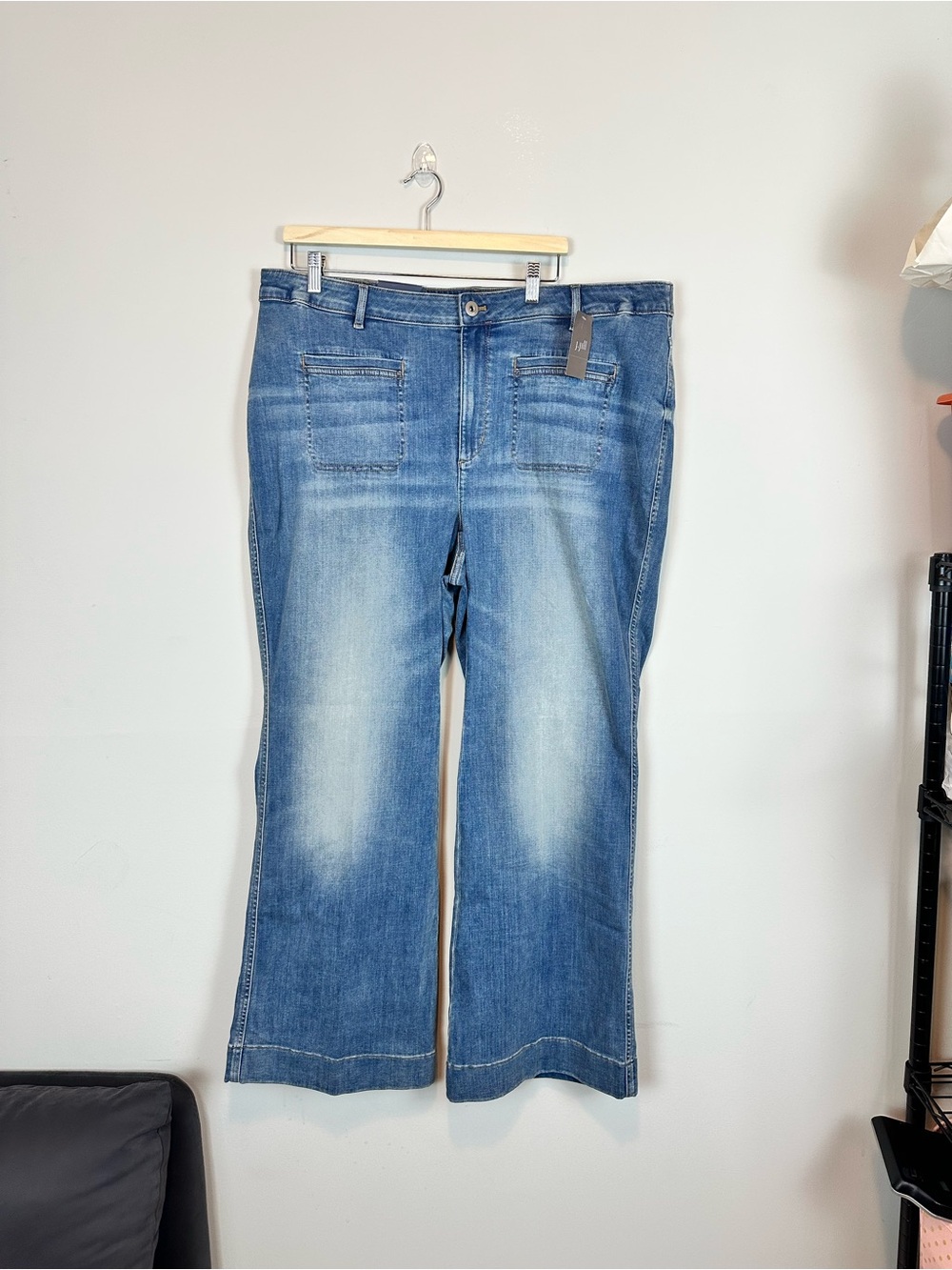 J.Jill Denim High Rise Flare Jeans Size 22 Davenport Wash Wide Leg NWT - Picture 2 of 13